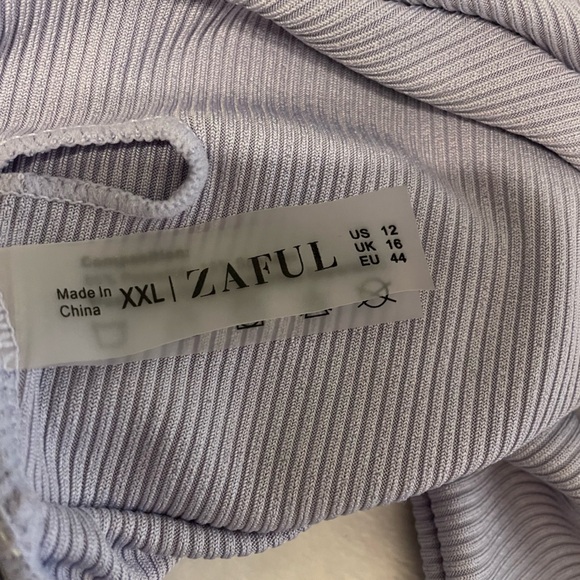 Zaful ribbed tankini crop top size 12 (XXL) - Picture 3 of 4